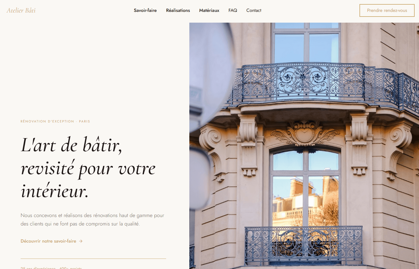 Aperçu du projet Atelier Bâti — site internet maçonnerie Clamart (92)