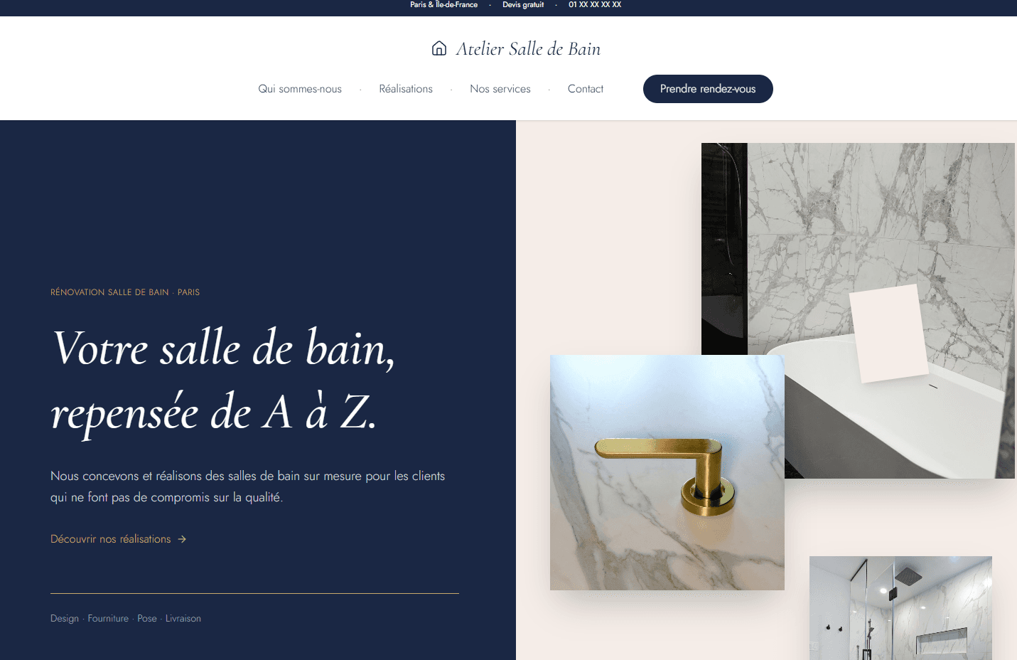 Maquette site internet salle de bain à Bagneux (92) — Atelier Salle de Bain