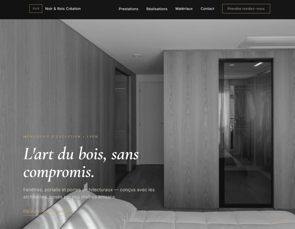 Maquette site internet menuiserie à Rueil-Malmaison (92) — Bois & Création