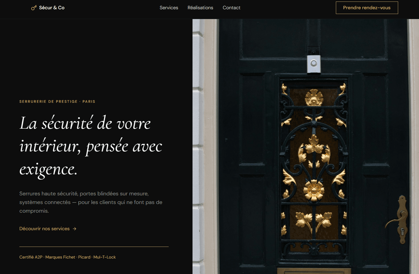 Aperçu du projet Sécur & Co — site internet serrurerie Wissous (91)