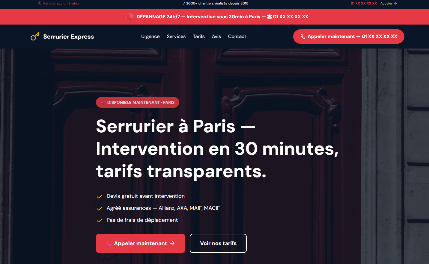 Maquette site internet serrurerie à Chilly-Mazarin (91) — Serrurier Express